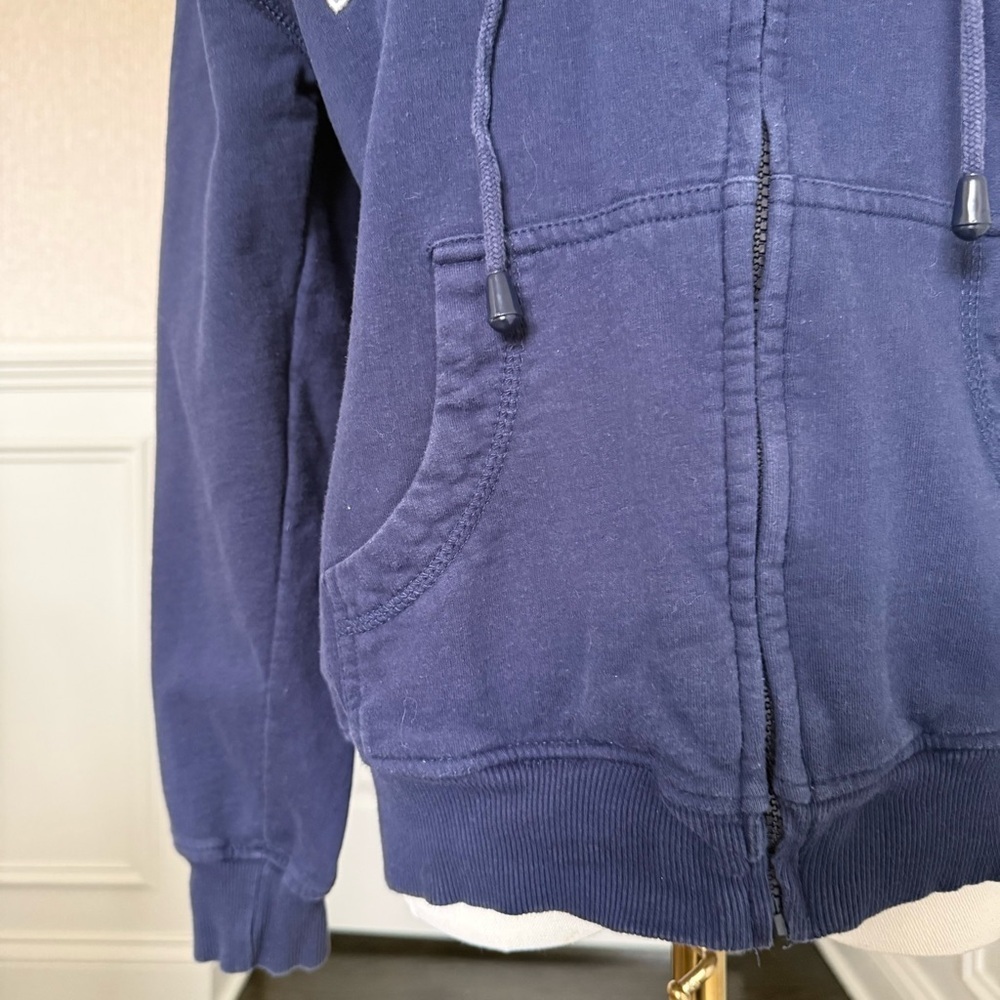 BaBa Maui Navy Blue Zip-Up Hoodie Size Small - Picture 4 of 8